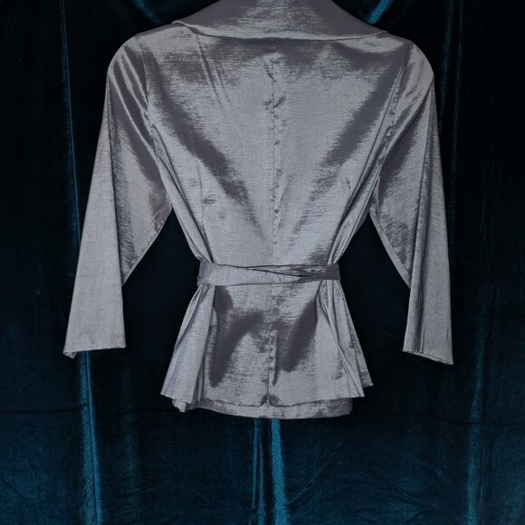 Blue Evening Wrap Blouse - Picture 4 of 4